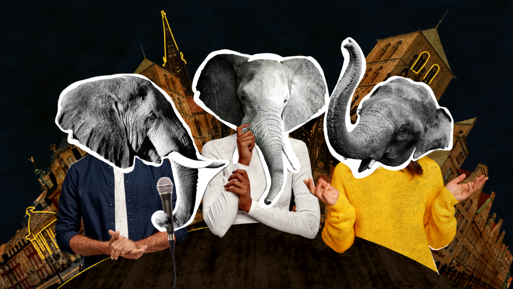 Elefantenrunde Illustration 2021 Uni Münster StuPa-Wahl Studierendenparlament